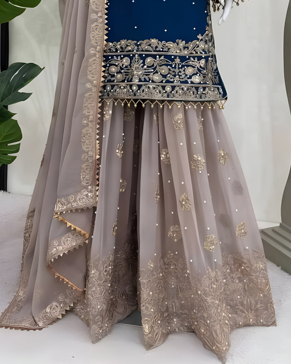 KD 1486 Faux Georgette Designer Suit with Heavy Thread & Sequin Work – Available in Green & Blue