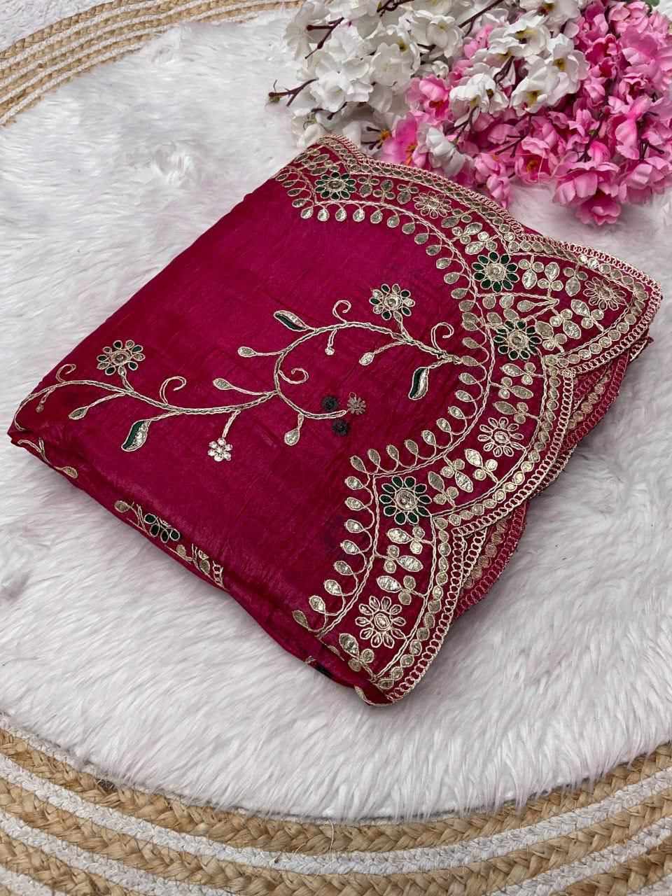 RC Gota Foil Blue Beautiful Designer Saree