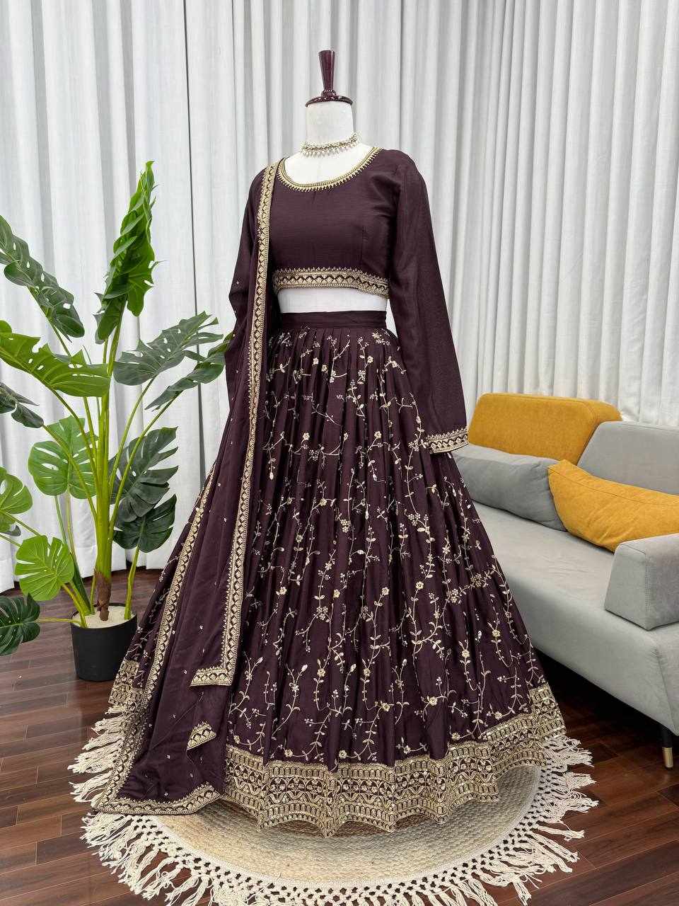 QRC 380 Chinon Silk Designer Lehenga