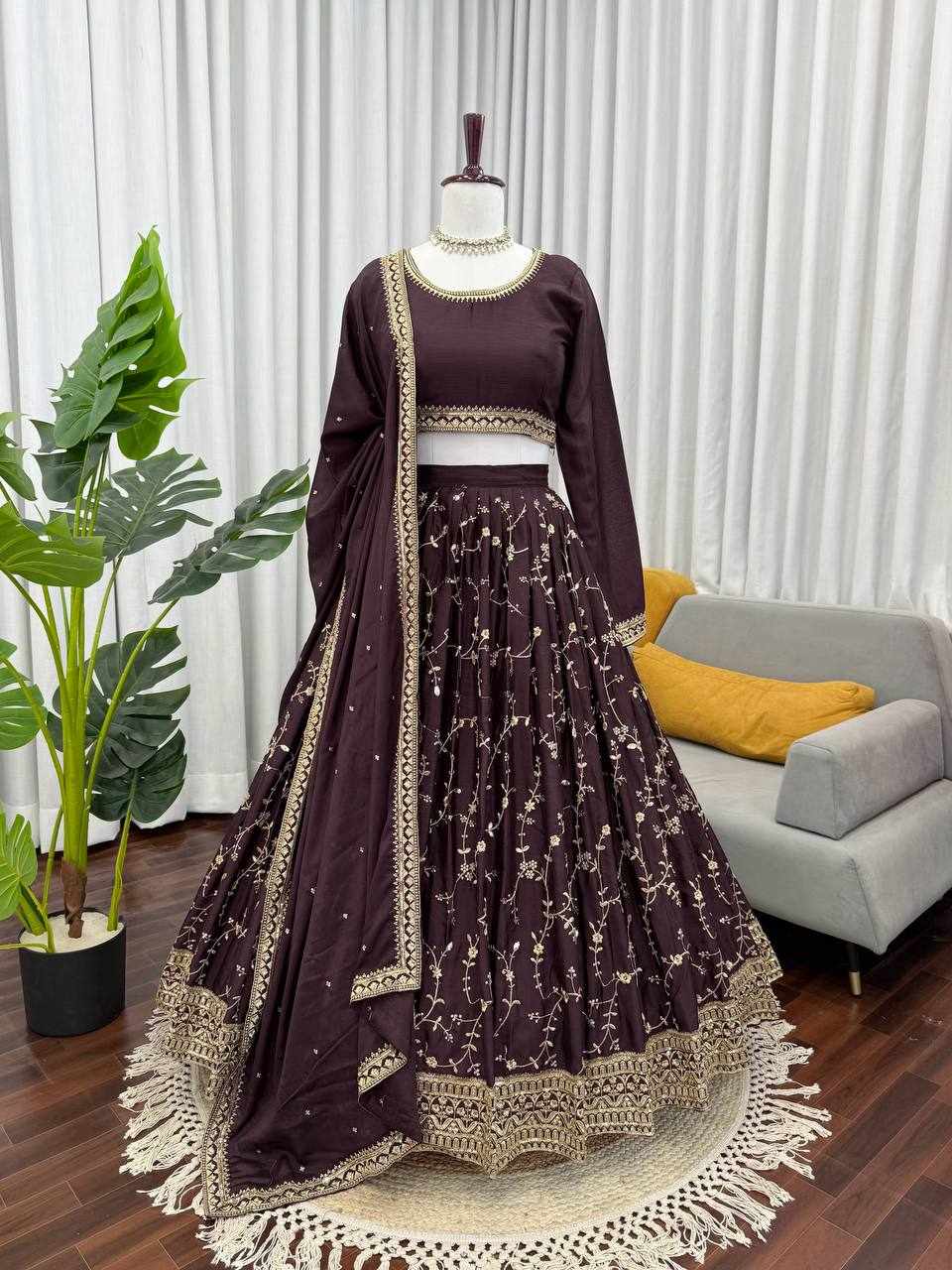 QRC 380 Chinon Silk Designer Lehenga