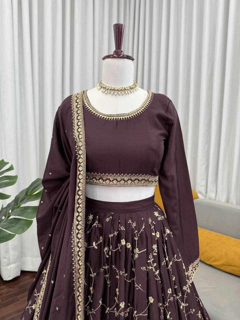 QRC 380 Chinon Silk Designer Lehenga